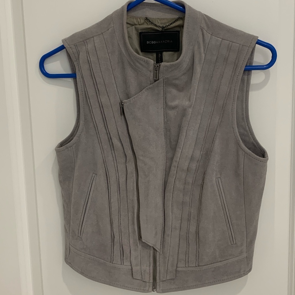 BCBG Grey Suede Vest